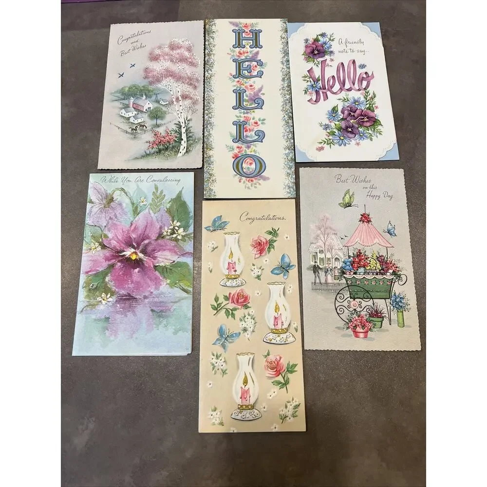MCM Lot of 17 Assorted Cards Hallmark Quaint Shop Coronation Gibson Boxes As Is